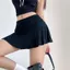 PYCOU Nữ Thấp Tầng Váy, Tích Hợp Quần Short Draped Phía Trước Quần Short An Toàn Váy, Gợi Cảm Viền Nhẹ Màu Trơn Xuân Hè Dạo Phố Trang Phục Thường Ngày