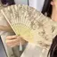 HFTOY 1 Chiếc Quạt Trung Quốc Gấp Tay Quạt Cưới Tay Quạt Tre Di Động Quạt Nhảy Múa Đảng Quạt Trang Trí Ventilador ~