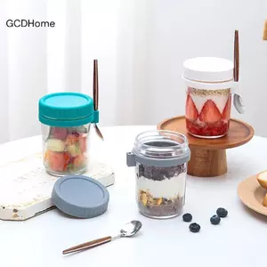 GCDHome Cốc Ăn Sáng Di Động Bột Yến Mạch Ngũ Cốc Hạt Sữa Chua Salad Cốc Có Nắp Thìa Đa Năng Tumbler Nước Trái Cây Chịu Nhiệt Cốc Sữa HOT