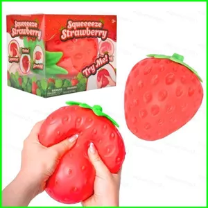 HT3 Chậm Tăng Dâu Squishy Đồ Chơi Thực Tế Giả Mô Hình Trái Cây Giảm Căng Thẳng Đồ Chơi Giảm Lo Âu TH3