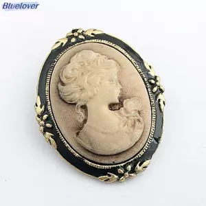 Bluelover Nữ Vintage Cameo Thanh Lịch Trâm Cài Cổ Cưới Quyến Rũ Chân Dung Trâm Cài Mới