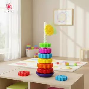 MJnmc Montessori Đồ Chơi 1 Bộ Trẻ Em Quay Cầu Vồng Bánh Răng Staing Tháp Pháo Động Cơ Huấn Luyện Kỹ Năng Mầm Non Quà Tặng Cho Bé Trai Và Bé Gái Mới