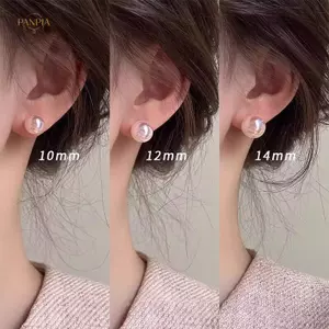PNPIA- Bông Tai Ngọc Trai Màu Hồng Thời Trang Cho Người Đẹp Nữ Đơn Giản Sang Trọng Ánh Sáng Sang Trọng Phụ Kiện Tai Thời Trang Trang Trang Sức Quà Tặng