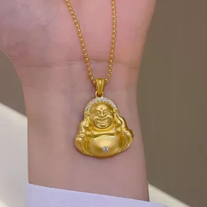 Đồng thau Mạ Vàng Phương Pháp Cổ Đại Maitreya Cười Phật Mặt Dây Chuyền Bụng Lớn Phật Mặt Dây Chuyền Vòng Cổ Nam Nữ Mặt Dây Chuyền May Mắn Mặt Cười Quà Tặng 2026-6 @