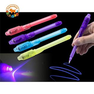 CANAMEK Mới 2 in1 Bút Mực Vô Hình Có Ánh Sáng UV Magic Bí Mật Tin Nhắn Đánh Dấu Spy CSF