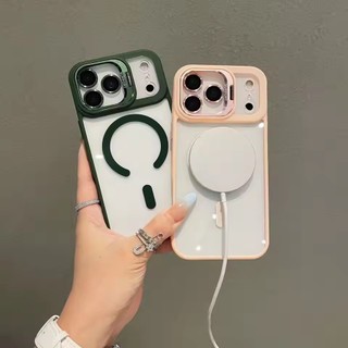 [JLK] Ốp điện thoại cứng trong suốt chống sốc từ tính có chân đế cho iPhone 17 Air 16 Pro Max 16Plus 17Pro 16Pro