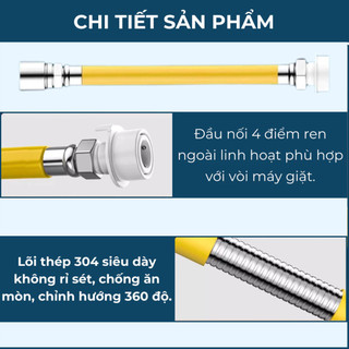 Vòi Nối Dài  - Lõi Van Thép Không Gỉ, 2 Chế Độ Xịt, Xoay 360° Tăng Áp