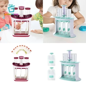 Trạm Bóp Máy Làm Thực Phẩm Cho Bé Dễ Dàng Mang Theo Túi Đổ Trạm 3 Hộp Đựng Thực Phẩm Cho Bé Trai Bé Gái Nhà Bếp