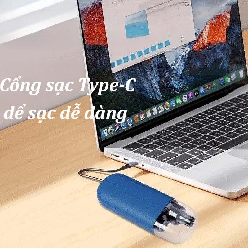 Máy cắt tỉa lông mày lông mũi điện mini,Cổng sạc USB-C,Vệ sinh dễ dàng an toàn