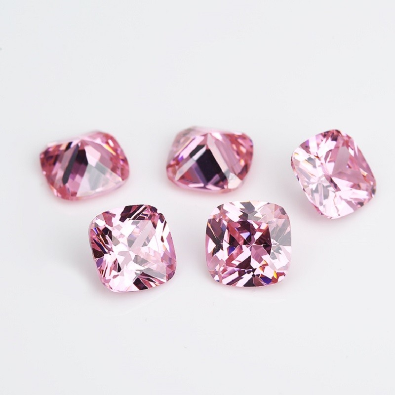 15 Cái / 30 Chiếc 5A Đệm Cắt Hồng Cubic Zirconia 3x3 ~ 10x10mm Rời CZ Đá Quý Tổng Hợp Cho Trang Sức