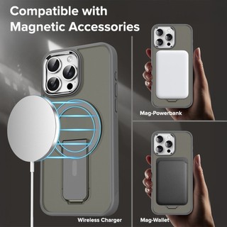 Ốp Lưng Giá Đỡ Mờ Ốp lưng IPhone 17 Pro Max 11 12 13 14 15 16 Pro Max Plus 17Air Vỏ Acrylic Cứng Từ Tính Chống Sốc
