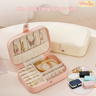 【BabyJoy】Hộp đựng Trang Sức Du Lịch,hộp nữ trang bọc da sang trọng,Có Ngăn Tiện Lợi,Cô Gái Quà Tặng