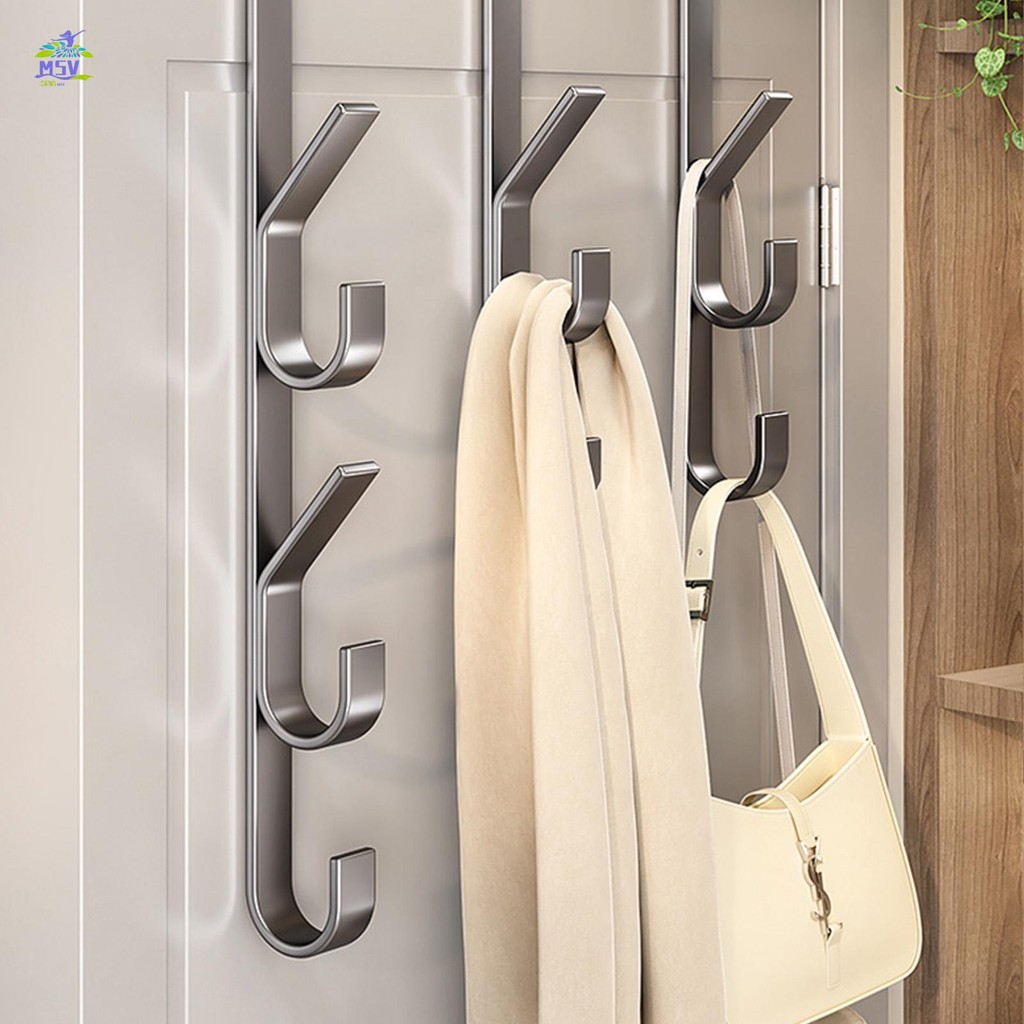 Trên Cửa Móc Không Khoan Treo Lưu Trữ Sắp Xếp Giá 3 / 5 / 7 Móc Tùy Chọn Tròn Góc Đánh Bóng Cho Cửa Đường May 2 Mm Móc Treo Cửa