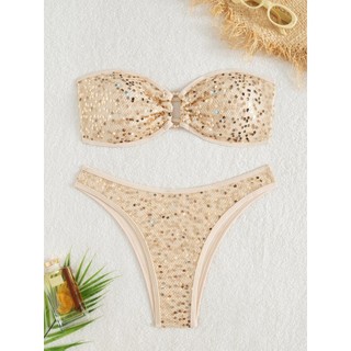 Đồ bơi bikini hai mảnh màu trơn nàng tiên cá bandeau