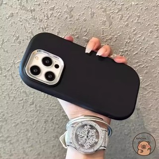 Tương Thích Cho Realme GT7 Pro GT6 GT3 Neo 6 SE 5 2T V50 V23 V20 V13 V11 V11S V1 GT Master Q3 Pro Carnival Neo7 Vỏ Điện Thoại Hình Bầu Dục Mạ Tròn Vỏ Màu Trơn