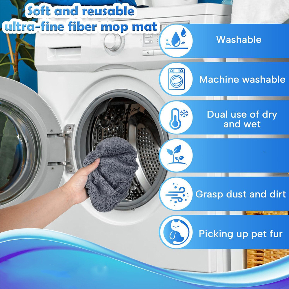5 CÁI Tấm lót thay thế cây lau nhà phẳng Vải lau nhà lông cừu san hô có thể tái sử dụng