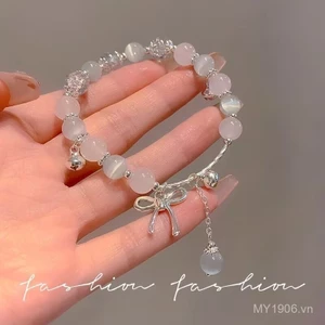 Vòng Tay Nữ Opal Nơ Trái Tim Đính Hạt Cao Cấp, Phong Cách Thời Trang Mới Nhất