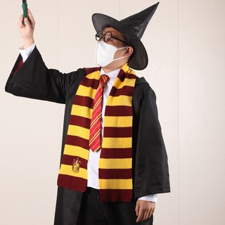 Khăn cosplay Harry Potter dệt kim logo nhà trường Hogwarts, phù hợp Giáng sinh và Halloween
