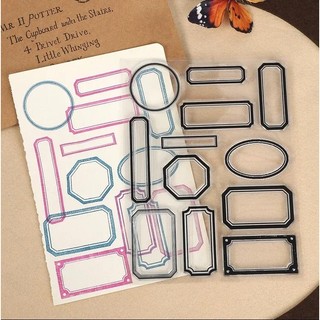 JIANWU Vintage Rỗng Biên Giới Nhãn Vật Liệu Phong Cảnh Cắt Dán Trong Suốt Silicon Tem Sáng Tạo DIY Tạp Chí Văn Phòng Phẩm