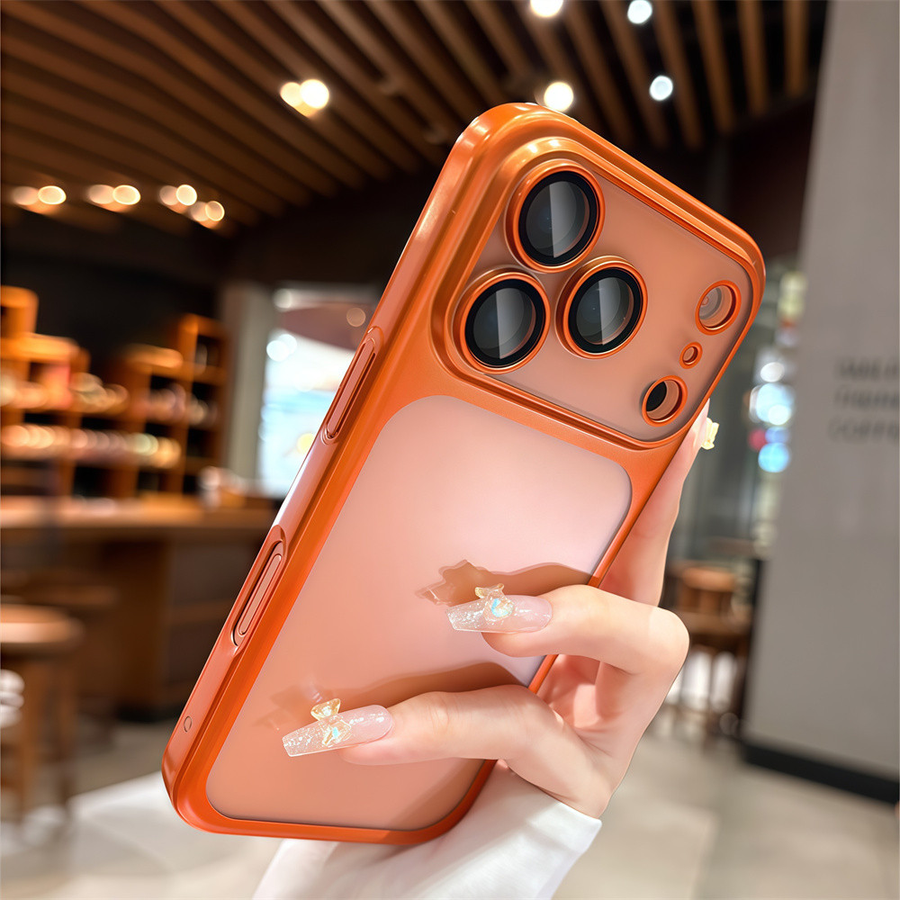Ốp điện thoại PC mờ mạ điện chất lượng cao cho iPhone 17 Pro Max Air 13 14 15 16 pro max Bảo vệ ống kính chống rơi Vỏ cứng bảo vệ điện thoại