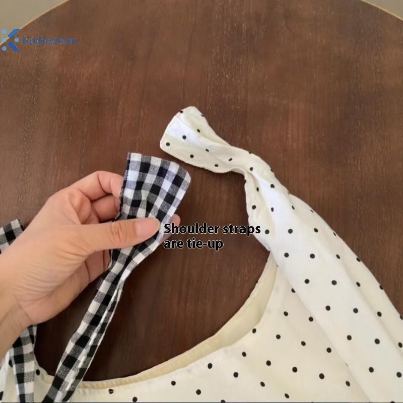 Kudosation Vintage Chấm Bi Nữ Vải Đeo Vai Dung Tích Lớn Nữ Messenger Túi Đi Làm Túi Xách
