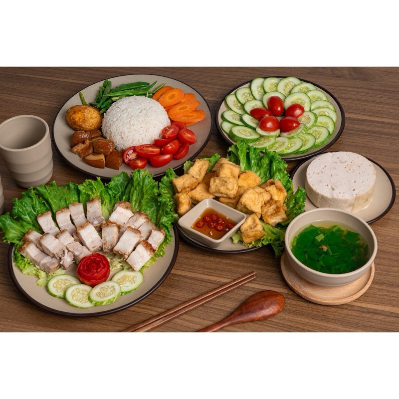 Đĩa nhựa tròn thái 2 màu 5 size nhựa Việt Nhật cao cấp, đĩa nhựa tròn đựng đồ ăn hoa quả phong cách sang trọng AMIZIN