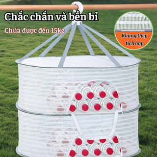 Lồng Phơi Thực Phẩm Bunnies House 3 Tầng – Lưới PE Cao Cấp Gấp Gọn, Treo Đa Năng Ngăn Côn Trùng