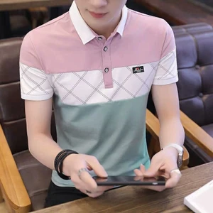 Áo Polo cotton ngắn tay, thiết kế Hàn Quốc, phù hợp mùa hè