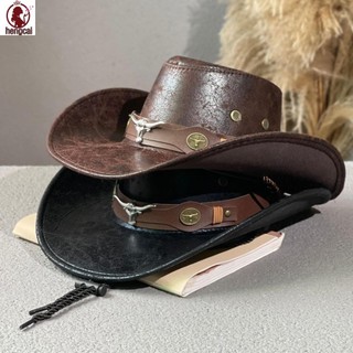 Mũ cao bồi da cổ điển vành rộng, phù hợp nam và nữ, style phương Tây
