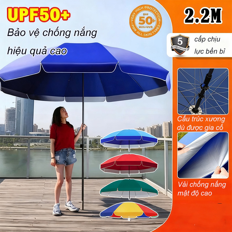 Ô chống nắng ngoài trời Ô che nắng bãi biển Lớp phủ bạc,99% tỷ lệ ngăn chặn tia cực tím