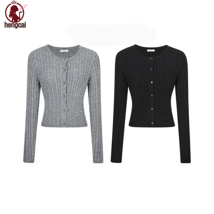 Áo len dệt kim mỏng - Cổ tròn mỏng phong cách Mỹ dành cho nữ