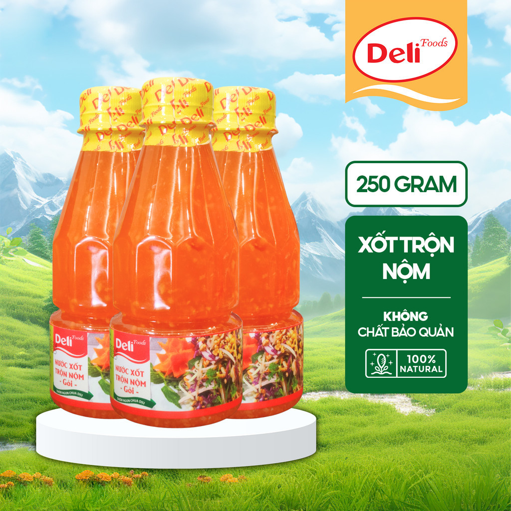 Xốt trộn nộm Deli Foods 250g, Gia vị nấu ăn chuẩn vị nêm sẵn, nguyên liệu hoàn toàn tự nhiên