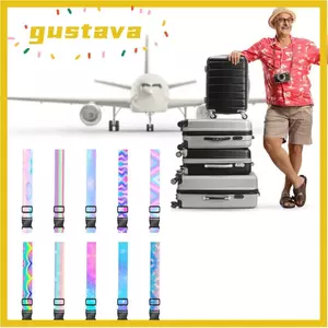 Thắt lưng hành lý GUSTAVA, Dây đeo hành lý hình thoi 5 * 180cm, Đồ dùng du lịch bền bỉ Chiều dài có thể điều chỉnh Băng gói vali chống thất lạc Unisex