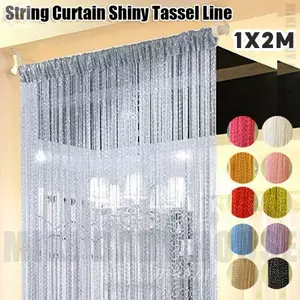 Rèm dây AWNGD, Dây bạc DIY Cửa sổ vách ngăn, Rèm tua rua sáng bóng 1x2m thời trang cho phòng khách gia đình Trang trí nội thất quán cà phê Valance