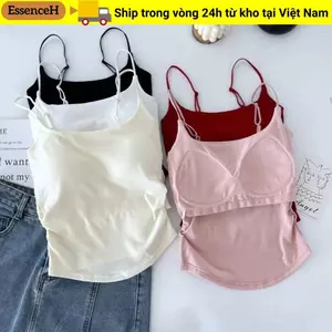 Áo vest treo ESSENCEH, có cốc đệm không tay, đồ lót ngọt ngào Áo vest mỏng Corset sử dụng hàng ngày
