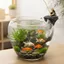 QEARY Rockery Angler Trang trí, Mô phỏng thực tế Câu cá Tượng ông già, Cảnh quan Thủ công Phong cách treo tường PVC Bể cá đá treo tường