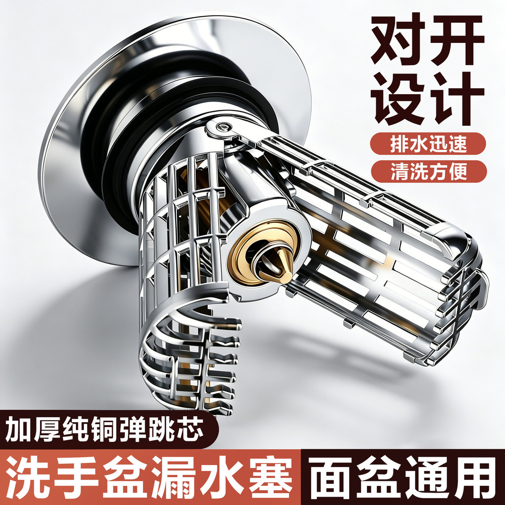 Washbasin Bounce Core Drainer Loại Đẩy Chậu Rửa Rửa Rò Rỉ Chặn Khử Mùi Chống Tắc Folio Lọc Lưới