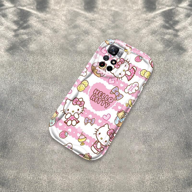 Ốp Silicon Hoạt Hình Cho Redmi 10 Note 11 11S 12 Pro 4G 3D Phụ Kiện Vỏ Điện Thoại Mềm TPU Kitty Girl Sinh Viên Chống Sốc Ốp Lưng