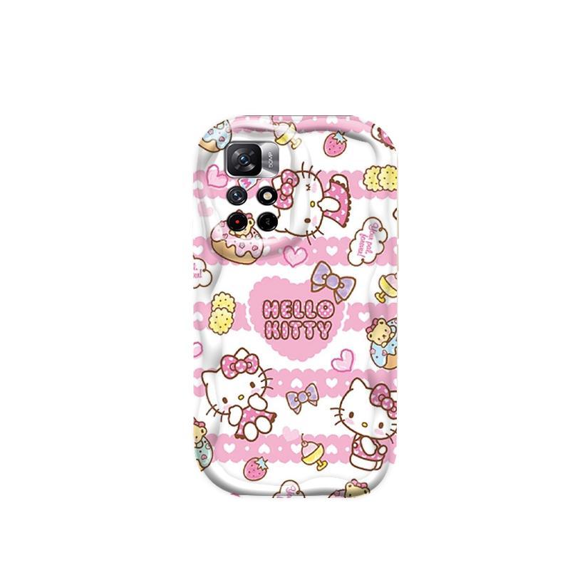 Ốp Silicon Hoạt Hình Cho Redmi 10 Note 11 11S 12 Pro 4G 3D Phụ Kiện Vỏ Điện Thoại Mềm TPU Kitty Girl Sinh Viên Chống Sốc Ốp Lưng