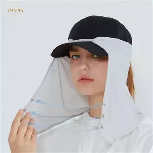 PNPIA- Qui Sấy Mũ Câu Cá Mặt Ne Che Nắng Mặt nạ Mũ Chống Tia UV Tấm Che Mũ Cho Thể Thao Ngoài Trời Golf Đi Bộ Đường Dài Veil Mũ Du Lịch