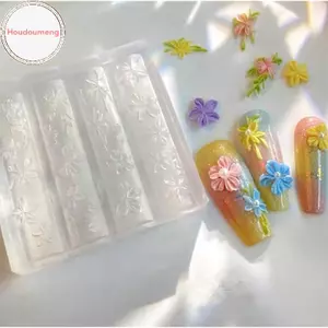 Hoa Hodou Móng Tay Nghệ Thuật Khuôn Silicon Năm Chân Hoa Họa Tiết Móng Tay Nghệ Thuật Trang Trí Lập Thể Sơn Móng Tay Làm Đầy Khuôn Giảm Dụng Cụ Làm Móng Tay VN