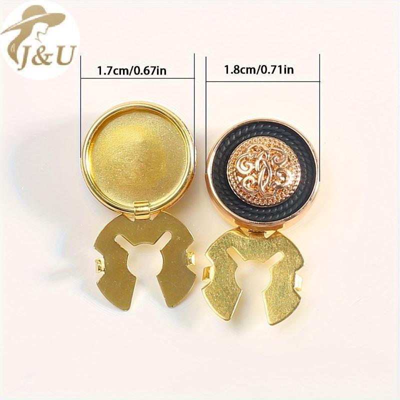 JU 2 Chiếc Kim Loại Khuy Sét Thời Trang Quần Áo Trang Trí Nút Áo Sơ Mi Retro Nút Bao Phù Hợp Với Phụ Kiện Giáng Sinh Ngày Lễ Quà Tặng VN
