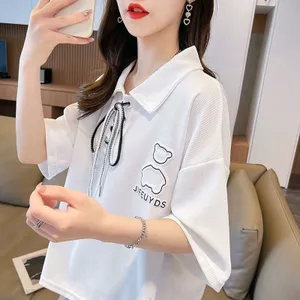 Lười Phong Cách Vách Ngăn Niche Bao Thịt Tay Ngắn Mùa Hè Phiên Bản Hàn Quốc Cao Cấp Rời Ngọt Tươi ins Phong Cách Mới POLO