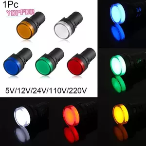 YOFFOR 1 Đèn báo LED Pilot Light Bảng điều khiển Dash hữu ích Đỏ Xanh Trắng Xanh Xanh Vàng 22mm