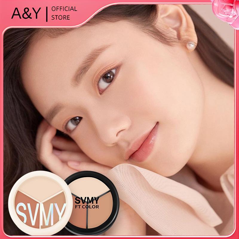 A & Y SVMY Kem che khuyết điểm ba màu che mặt và vết thâm che phủ hiệu quả quầng thâm chống thấm nước lâu trôi và tự nhiên.