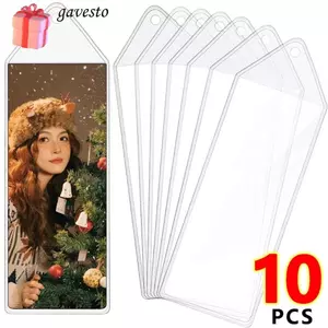 GAVESTO 10 Chiếc Tay Đánh Dấu Trang, Hai Mặt Có Lỗ Đánh Dấu Trang Vỏ Bảo Vệ, Di Động DIY Hình Ảnh Đánh Dấu Trang PVC DIY Hình Ảnh Giá Đỡ Đánh Dấu Trang