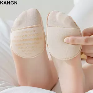 KANGN 1 Đôi Miếng Lót Chân Nửa Lòng Bàn Tay, Tất Nửa Chân Mềm Mại Thoáng Khí, Tất Cotton Silicon Ngón Chân
