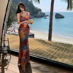Thắt lưng, lệch vai, bodycon, váy đi biển dài gợi cảm dành cho du lịch và kỳ nghỉ