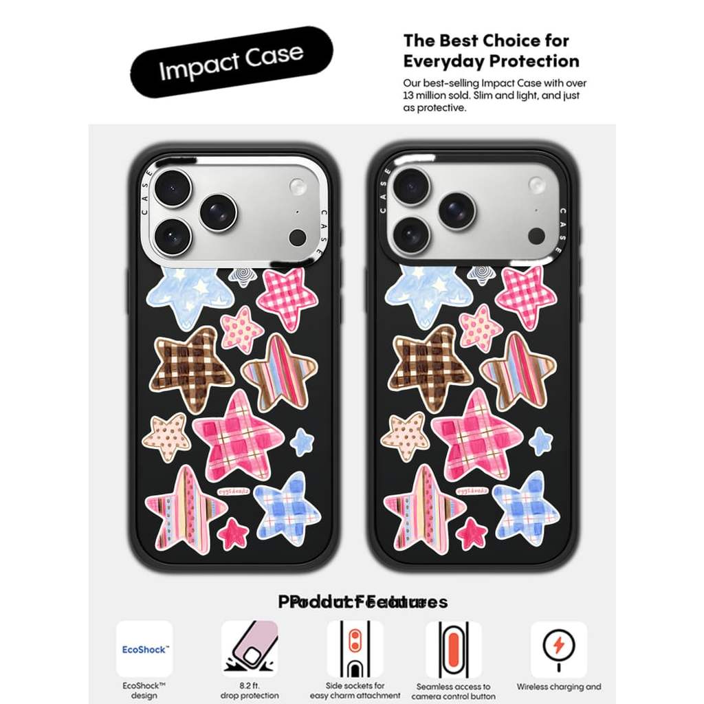 CASECASE X Họa Tiết Ngôi Sao Ốp Lưng Máy Ảnh Màu Trắng Vòng Phiên Bản Mờ Đen Cứng Hút Từ Tính Tác Động Dành Cho Apple IPhone 13 14 15 16 17 Pro Max Air Plus Có Hộp