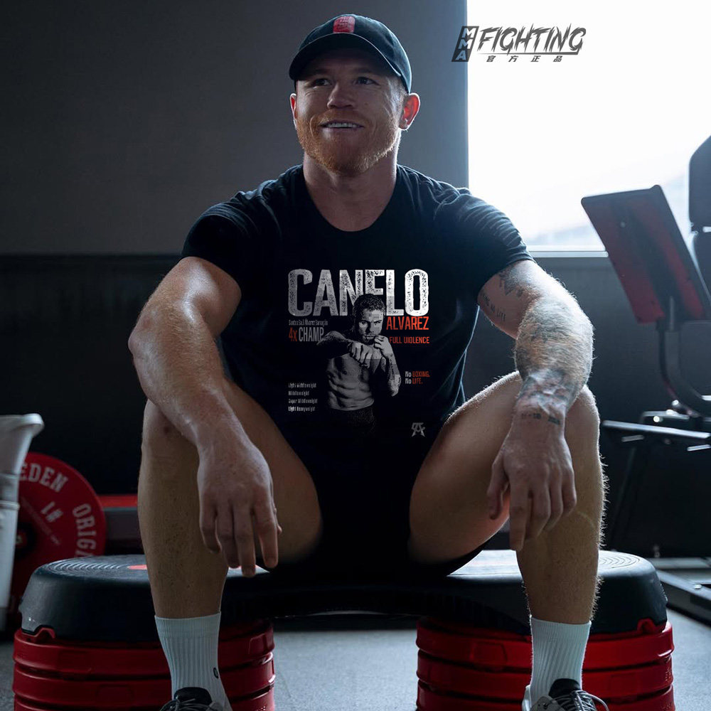 Áo thun nam tay ngắn cotton in họa tiết Mỹ, phù hợp thể thao, giải trí, boxing MMA